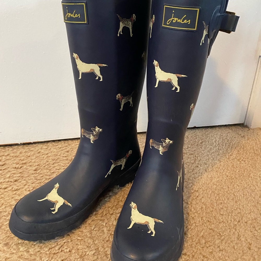 Ladies Navy Joules rain boots